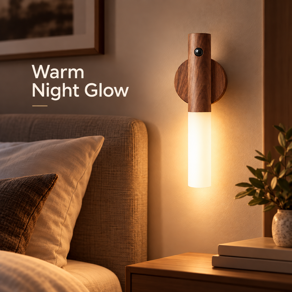 Rechargeable LED Motion Sensor Night Light – Magnetic USB Wall & Cabinet Lamp