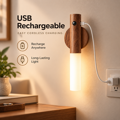 Rechargeable LED Motion Sensor Night Light – Magnetic USB Wall & Cabinet Lamp