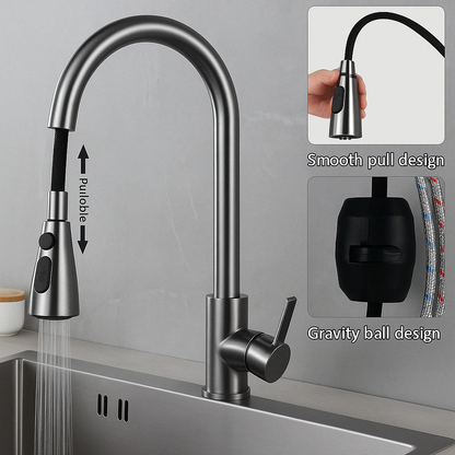 Pull-Out Faucet With Single Lever Mixer