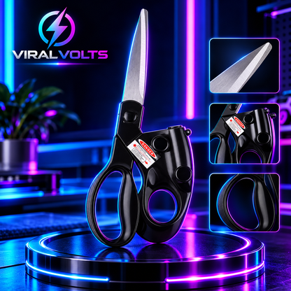 Straight Cut Scissors with Built-In Red Guide Line, Stainless Steel Blades