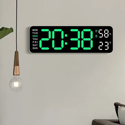Digital LED alarm clock with calendar and thermometer main product image