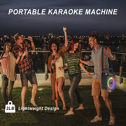 Bluetooth Karaoke Machine With Dual Wireless Microphones
