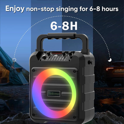 Bluetooth Karaoke Machine With Dual Wireless Microphones
