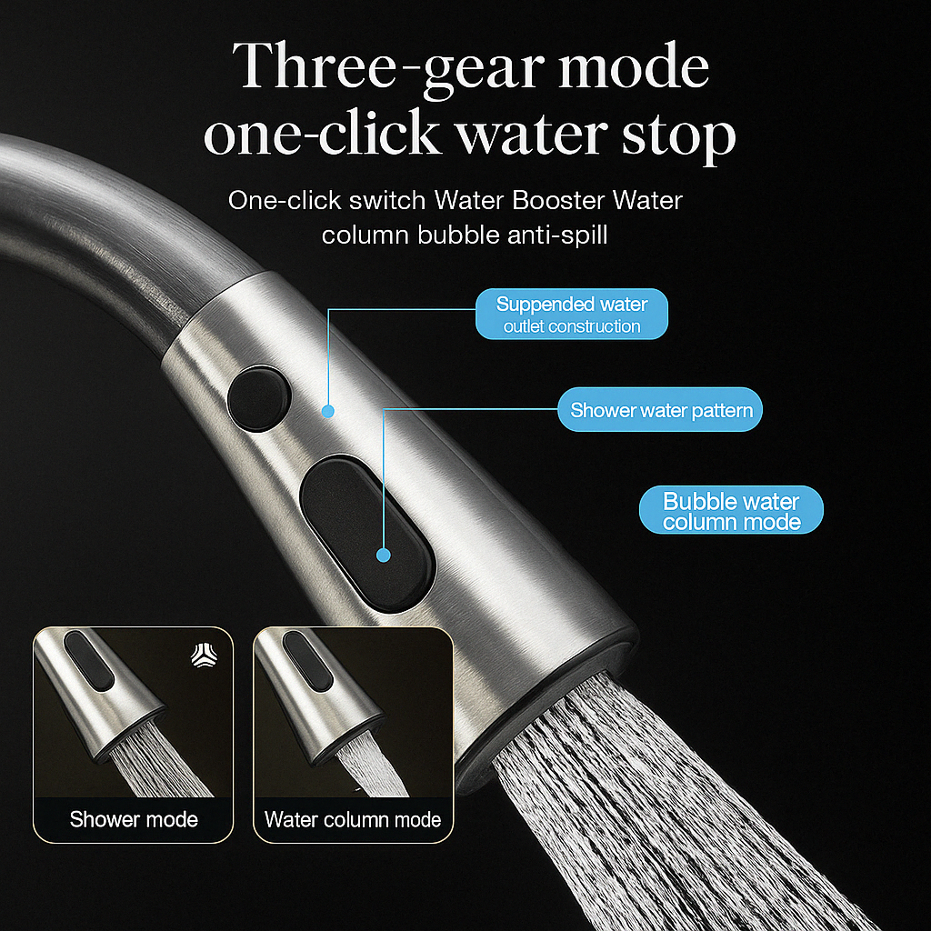 Pull-Out Faucet With Single Lever Mixer